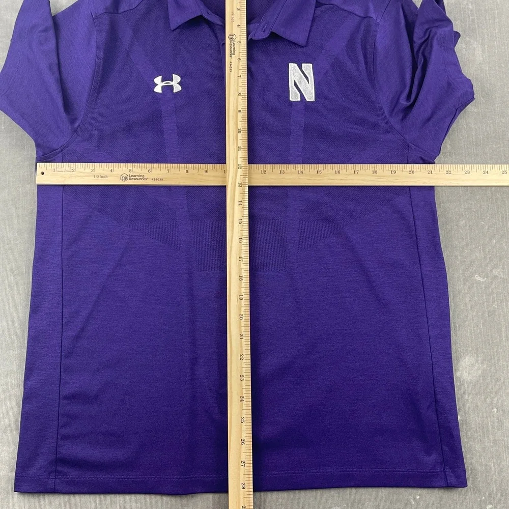 Northwestern Wildcats Under Armour Mens Large Purple Polo HeatGear Shirt